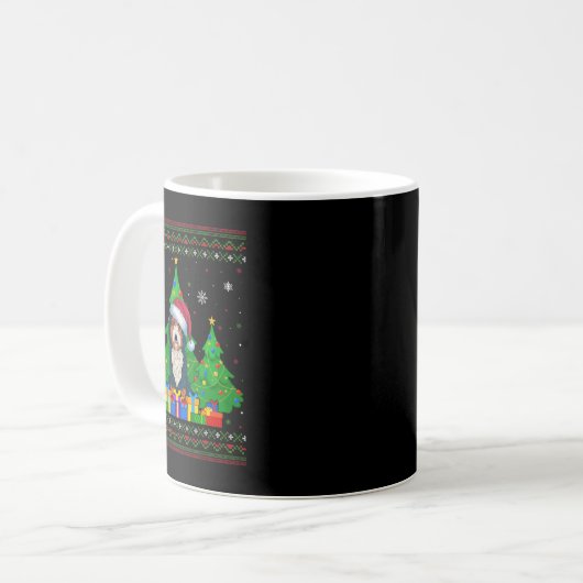 Ugly Sweater Christmas Tree Weihnachtsmannmütze Be Kaffeetasse (Vorderseite Links)