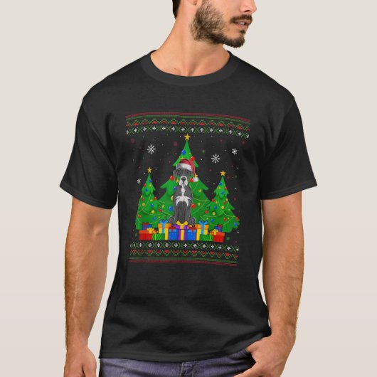 Ugly Sweater Christmas Tree Weihnachtsmannmütze Gr T-Shirt (Vorderseite)