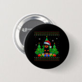 Ugly Sweater Christmas Tree Weihnachtsmannmütze Ro Button (Vorne & Hinten)