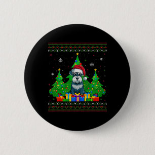 Ugly Sweater Christmas Tree Weihnachtsmannmütze Sc Button