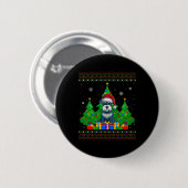 Ugly Sweater Christmas Tree Weihnachtsmannmütze Sc Button (Vorne & Hinten)