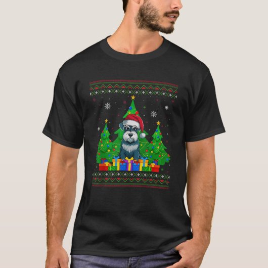 Ugly Sweater Christmas Tree Weihnachtsmannmütze Sc T-Shirt (Vorderseite)