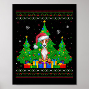 Ugly Sweater Christmas Tree Weihnachtsmannmütze Wh Poster