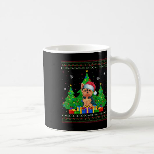 Ugly Sweater Christmas Tree Weihnachtsmannmütze Yo Kaffeetasse (Rechts)