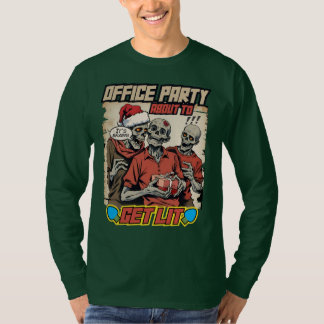 Ugly sweater Christmas zombies brains comic book T-Shirt