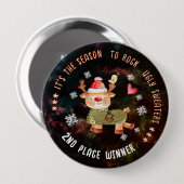 Ugly Sweater Contest 2. Platz Sieger - Rentier Button (Vorne & Hinten)