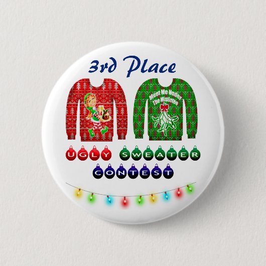 Ugly Sweater Contest 3. Platz Gewinner Button (Vorderseite)