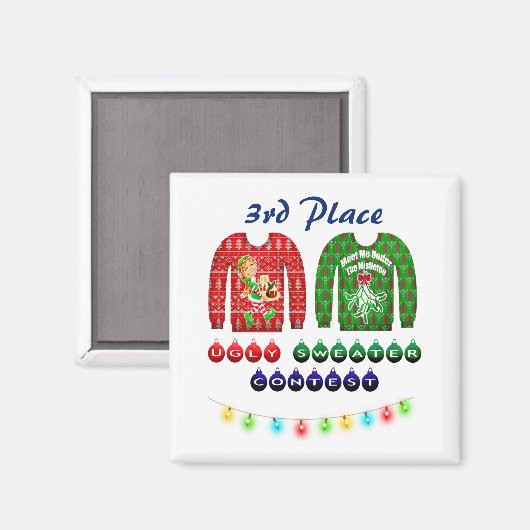 Ugly Sweater Contest 3. Platz Gewinner Magnet (Vorderseite/Rückseite)