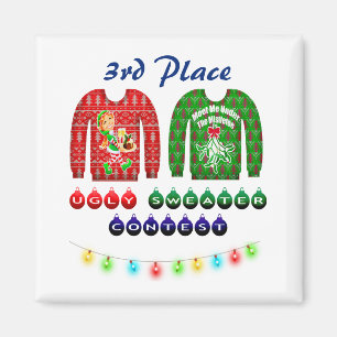 Ugly Sweater Contest 3. Platz Gewinner Magnet