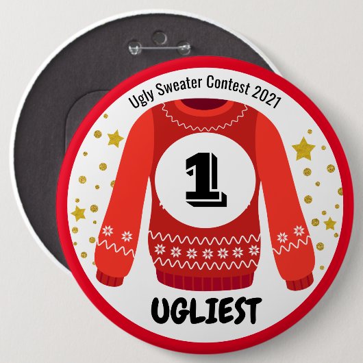 Ugly Sweater Contest Button (Vorne & Hinten)