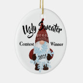 Ugly Sweater Contest Gewinner Preis Trophäe Orname Keramik Ornament (Rechts)