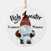 Ugly Sweater Contest Gewinner Preis Trophäe Orname Keramik Ornament (Vorne)