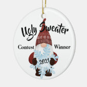 Ugly Sweater Contest Gewinner Preis Trophäe Orname Keramik Ornament (Links)