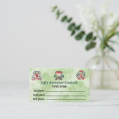 Ugly Sweater Contest Wählkarten Telefonnummerkarte (Stehend Vorderseite)