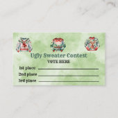 Ugly Sweater Contest Wählkarten Telefonnummerkarte (Vorderseite)