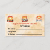 Ugly Sweater Contest Wählkarten Telefonnummerkarte (Vorderseite)
