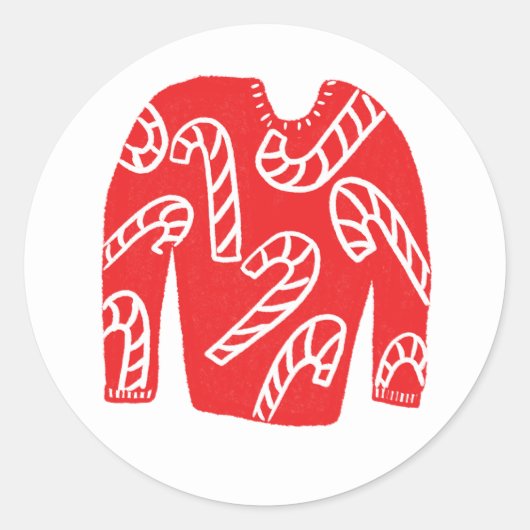 Ugly Sweater CUSTOM Weihnachten Runder Aufkleber (Vorderseite)