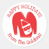 Ugly Sweater CUSTOM Weihnachten Runder Aufkleber (Vorderseite)