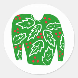 Ugly Sweater CUSTOM Weihnachten Runder Aufkleber