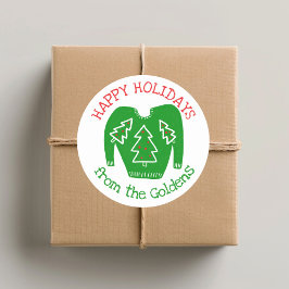 Ugly Sweater CUSTOM Weihnachten Runder Aufkleber