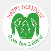 Ugly Sweater CUSTOM Weihnachten Runder Aufkleber (Vorderseite)