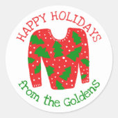 Ugly Sweater CUSTOM Weihnachten Runder Aufkleber (Vorderseite)
