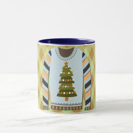 Ugly Sweater Cute in Green and Blue Mug Tasse (Zentrum)