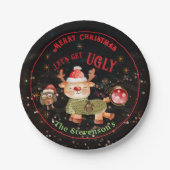 Ugly Sweater Dee & Owl Holiday Pappteller (Vorderseite)