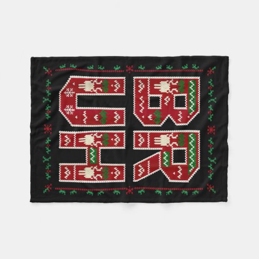 Ugly Sweater Design Bruh Funny Teens Boys Kids Xma Fleecedecke (Vorderseite (Horizontal))