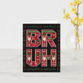 Ugly Sweater Design Bruh Funny Teens Boys Kids Xma Karte (Gelbe Blume)