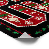 Ugly Sweater Design Bruh Funny Teens Boys Kids Xma Poster (Ecke)