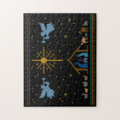Ugly Sweater Design Krippe Christlich Religiöse Puzzle (Vertikal)