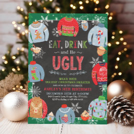 Ugly Sweater Einladung, trinken und sich verwöhnen Einladung