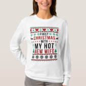 Ugly Sweater | Erste Weihnachten mit neuer Ehefrau T-Shirt (Vorderseite)