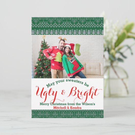 Ugly Sweater Feiertagskarte (Stehend Vorderseite)