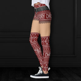 Ugly Sweater Festive Red Kurz Skirt | Mittelhaut Leggings