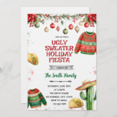Ugly Sweater Fiesta Christmas party Invitation Einladung (Vorne/Hinten)