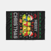Ugly Sweater Frogs Santa Hat Reindeer Xmas Frog Lo Fleecedecke (Vorderseite (Horizontal))