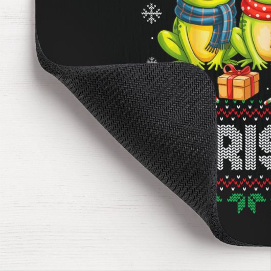 Ugly Sweater Frogs Santa Hat Reindeer Xmas Frog Lo Mousepad (Ecke)