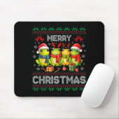 Ugly Sweater Frogs Santa Hat Reindeer Xmas Frog Lo Mousepad (Mit Mouse)