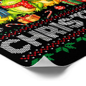 Ugly Sweater Frogs Santa Hat Reindeer Xmas Frog Lo Poster (Ecke)