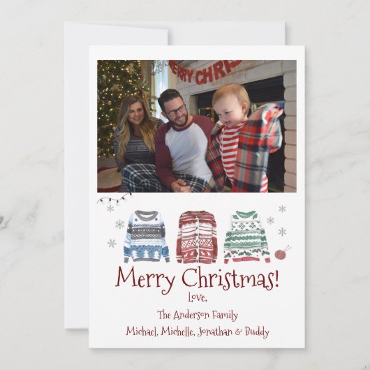 Ugly Sweater Frohe Weihnachten mit Foto (Vorderseite)