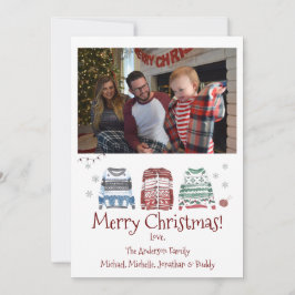 Ugly Sweater Frohe Weihnachten mit Foto