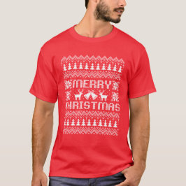Ugly Sweater Frohe Weihnachten weiß T-Shirt