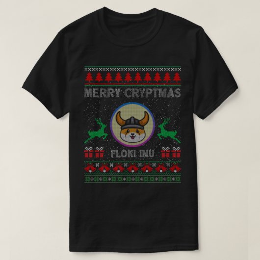 Ugly Sweater fröhliche Kryptmas Floki Inu Crypto C T-Shirt (Design vorne)