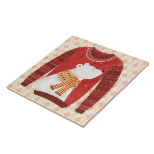 Ugly Sweater Fun Graphic Art Holiday Tile Fliese (Seite)