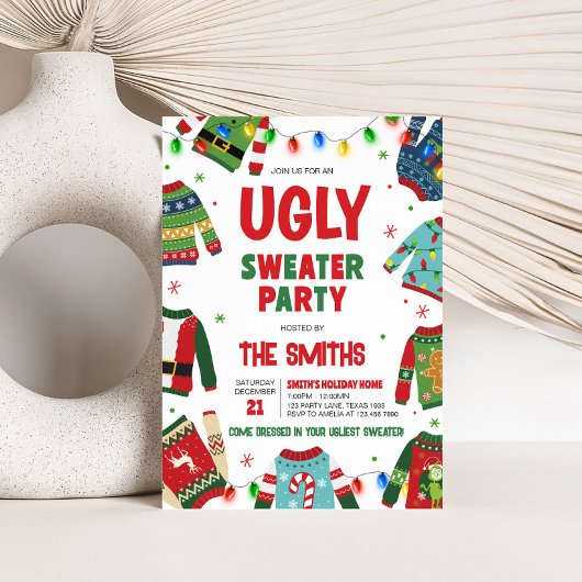 Ugly Sweater Fun Weihnachts-Party Einladung