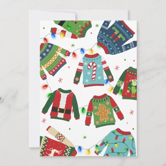 Ugly Sweater Fun Weihnachts-Party Einladung (Rückseite)