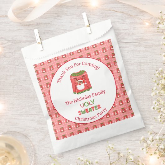 Ugly Sweater Funny Reindeer Christmas Danke Geschenktütchen (Ausgeschnitten)