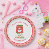 Ugly Sweater Funny Reindeer Weihnachtsfest Party Pappteller (Party)